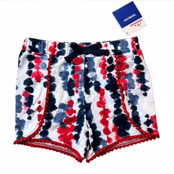 NWT Way to Celebrate Toddler Patriotic Red White & Blue Tie-Dye Shorts Size 2T - Picture 7 of 9